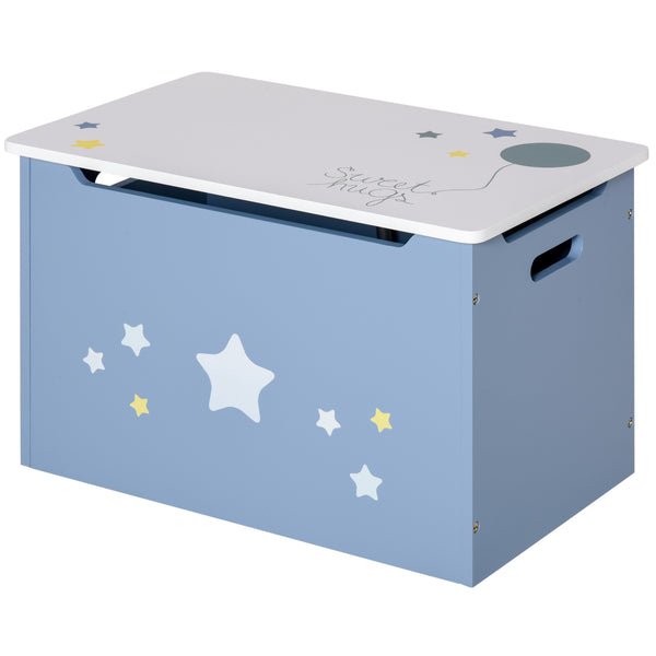 online Boîte de rangement pour jouets en MDF bleu 55x34x35,5 cm