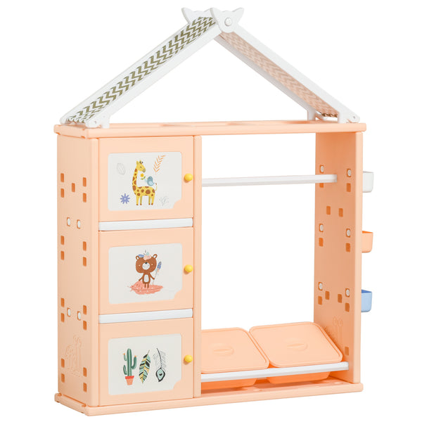 Toy House 128x34x155 cm avec conteneurs et cintre orange online