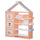 Toy House 128x34x155 cm 2 étagères avec conteneurs paniers latéraux orange