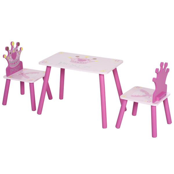 online Ensemble table et 2 chaises pour enfant en bois rose