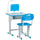 Bureau d'école avec chaise pour enfants avec lampe LED et pupitre bleu