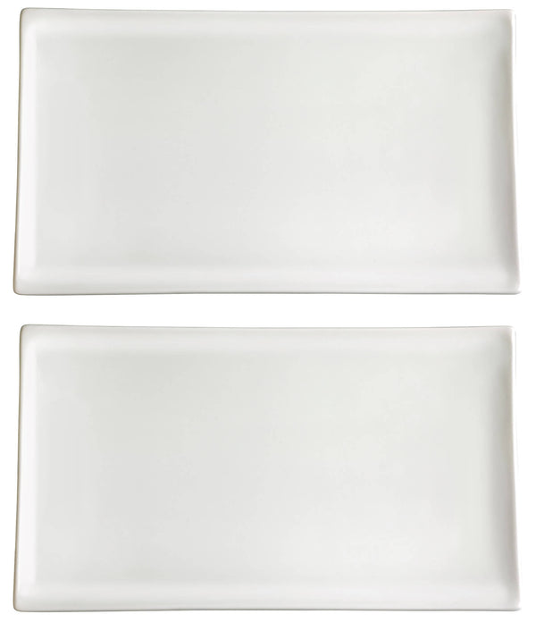 sconto Set de 2 Plateaux Rectangulaires 34x16x2,4 cm en Porcelaine Allluminique Kaleidos Aluxina Bianchi