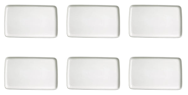 Set de 6 Plateaux Snack Rectangulaires 16x8x1,5 cm en Porcelaine Allluminique Kaleidos Aluxina Bianchi sconto