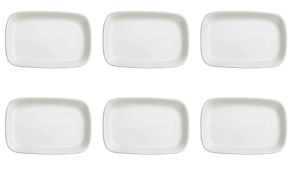 online Set de 6 Plateaux Snack Rectangulaires 13x9x1,5 cm en Porcelaine Allluminique Kaleidos Aluxina Bianchi