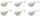 Set 6 Tasses Apéritif avec Anse 17,5x9,5x8,5 cm en Porcelaine Allluminique Kaleidos Aluxina Blanche