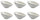 Set 6 Bols Obliques 8x11,5x5,5 cm en Porcelaine Allluminique Kaleidos Aluxina Blanche