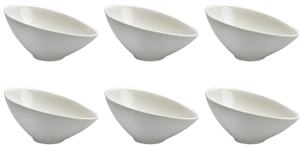 Set 6 Bols Obliques 8x11,5x5,5 cm en Porcelaine Allluminique Kaleidos Aluxina Blanche online