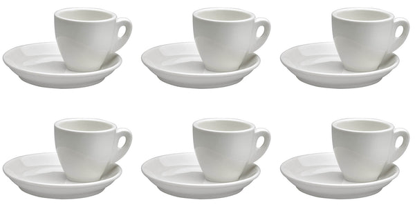 prezzo Ensemble de 6 tasses à café avec soucoupes en porcelaine Kaleidos Aluxina Vesuvio Allluminic Blanc