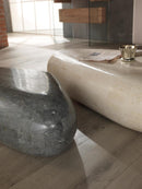 Tavolino blocco Romboidale in Pietra Fossile White Agata-2