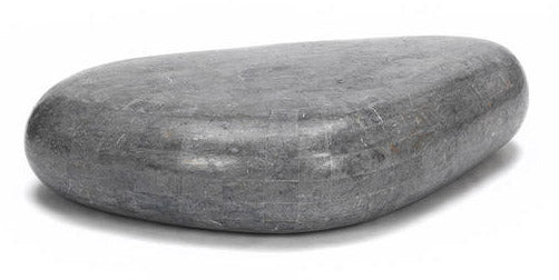 sconto Table basse 123x74xH27 cm en pierre fossile Sasso big Gris