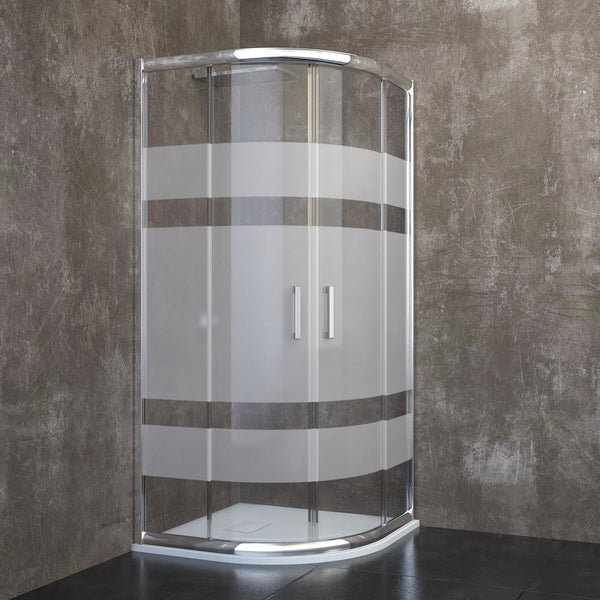 Cabine de douche semi-circulaire en cristal sérigraphié 6mm H185 Rizzetti Denver Différentes tailles sconto