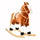 Cheval à bascule en peluche marron pour enfant avec sons