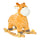 Cheval à bascule enfant en bois et peluche girafe jaune