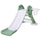 Toboggan pour enfants 146x68x68 cm avec cerceau et basket vert et blanc