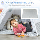 Tenda Indiana per Bambini 120x120x155 cm in Tessuto e Legno Bianco e Blu-6