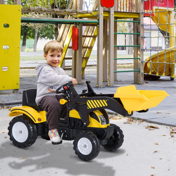 Tracteur à pédales pour enfants avec pelle noire et jaune prezzo