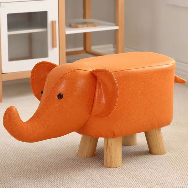 prezzo Sgabello Poggiapiedi Basso per Bambini a Forma di Elefante Pouf Arancione