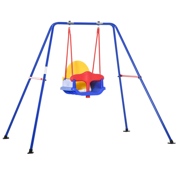 Balançoire de jardin pour enfants 140x110x120 cm Siège avec ceinture de sécurité multicolore sconto