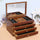 Boîte à Bijoux avec Miroir 30x20x17,5 cm 4 Compartiments en Bois de Noyer Fumer Diamond