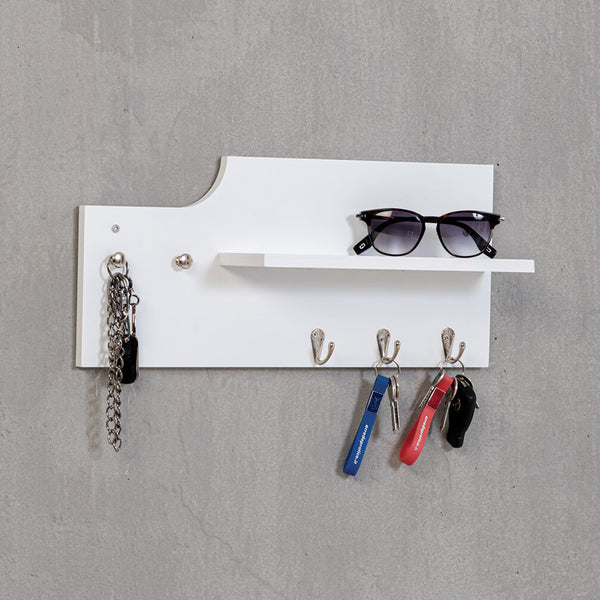 Etagère porte-clés en bois 45x10x20 cm Newport Blanc sconto