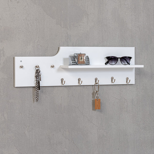 online Etagère porte-clés en bois 70x10x20 cm Newport Blanc