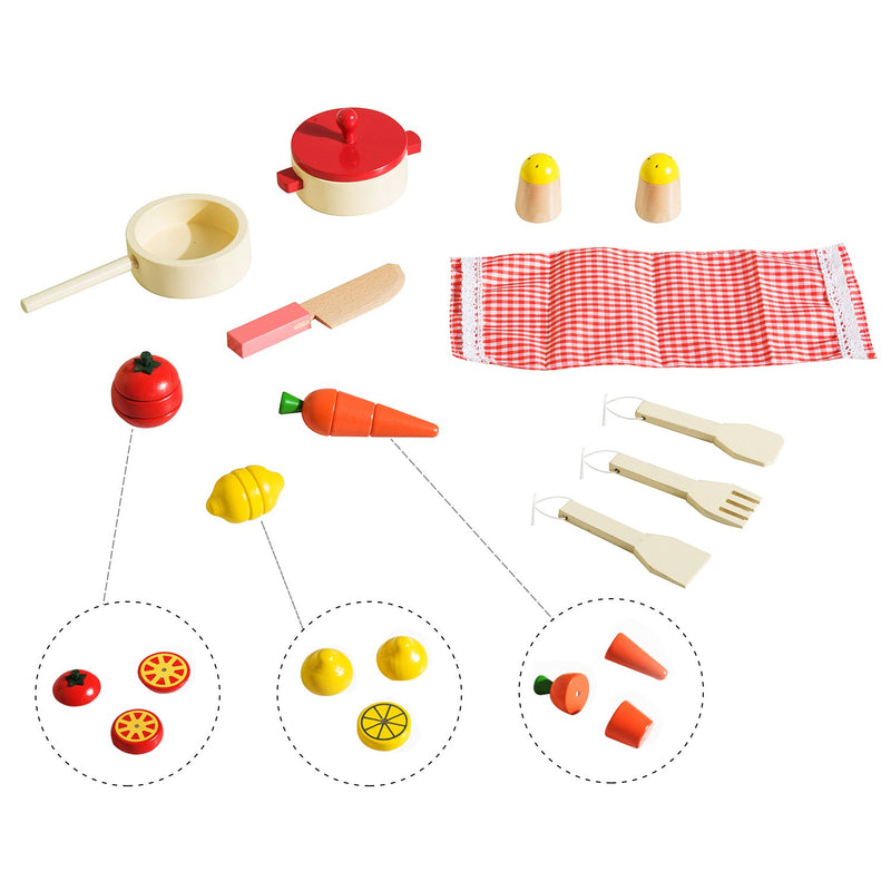 Cucina Giocattolo per Bambini con Accessori in Legno Verde 70x30x88 cm -10