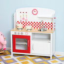 Cucina Giocattolo per Bambini con Accessori in Legno Bianco e Rosso 70x30x88 cm -2