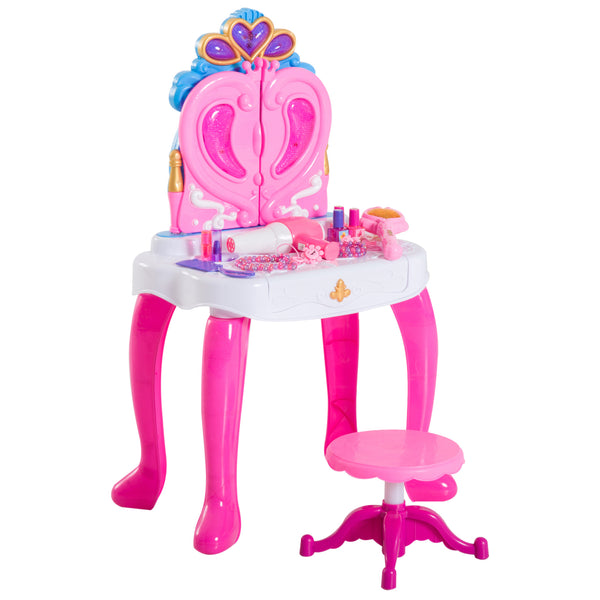 Miroir pour enfant avec piano et tabouret jouet pour enfant Rose prezzo