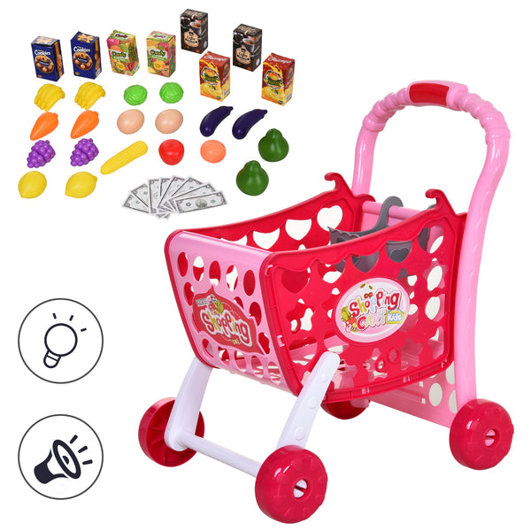 Chariot de courses jouet pour enfants 41,5x33,5x48,5 cm Rose acquista