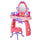 Miroir de jouet de station de maquillage pour des enfants avec le tabouret rose
