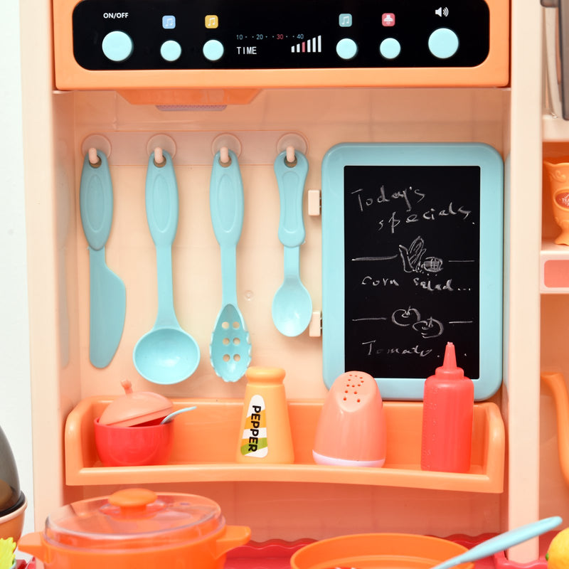 Cucina Giocattolo per Bambini 71x28,5x93,5 cm con Accessori  Rosa-5