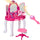 Miroir jouet station de maquillage pour enfants avec tabouret et accessoires roses