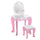 Miroir jouet pour enfant avec tabouret en MDF rose et blanc
