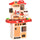 Cuisine jouet pour enfants 46x20x64,5 cm avec 65 accessoires beiges et roses