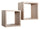 Lot de 2 Etagères Cube Murales Carrées en Panneau de Fibres Q-Bis Maxi Chêne Naturel/Sagerau