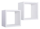Set 2 Mensole Cubo da Parete Quadrato in Fibra di Legno Q-Bis Maxi Bianco-1