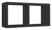 Etagère rectangulaire 2 compartiments muraux 70x30x23,7 cm en bois fibre Morgana Maxi Noir