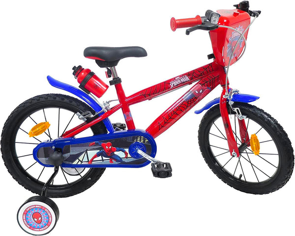 Bicicletta per Bambino 16" 2 Freni Marvel Spiderman Rosso sconto