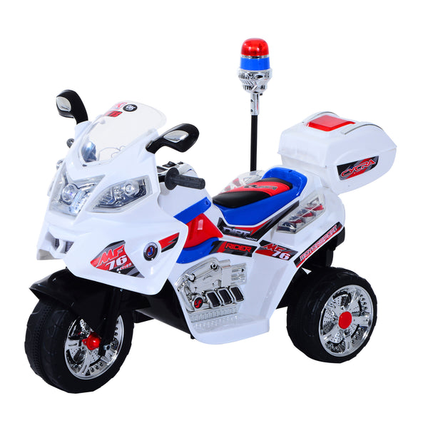 acquista Moto électrique de police pour enfants 6V avec sirène de police blanche