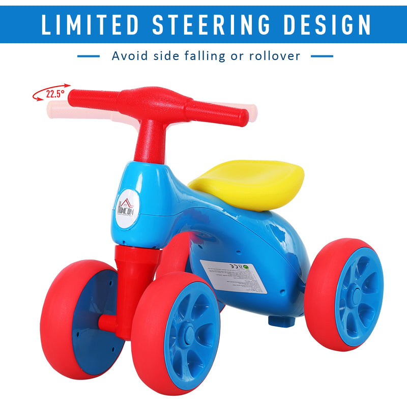 Triciclo per Bambini 4 Ruore  Primi Passi Rosso Blu e Giallo-3