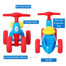 Triciclo per Bambini 4 Ruore  Primi Passi Rosso Blu e Giallo-4