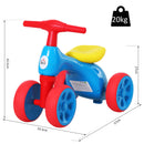 Triciclo per Bambini 4 Ruore  Primi Passi Rosso Blu e Giallo-6