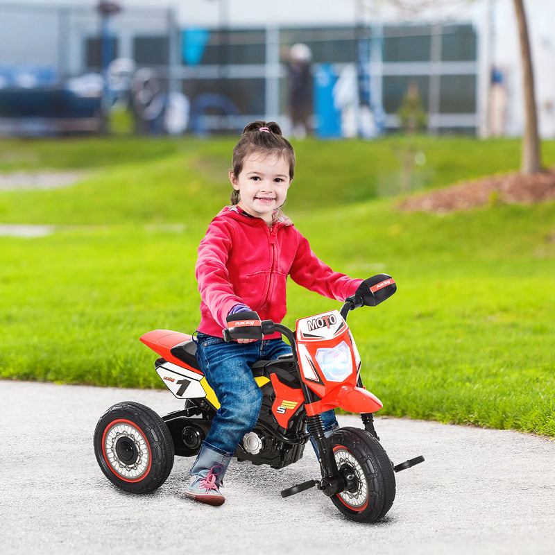 Triciclo a Pedali per Bambini a Forma di Moto Rosso-2