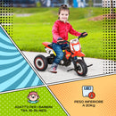 Triciclo a Pedali per Bambini a Forma di Moto Rosso-6