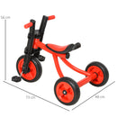 Triciclo per Bambini in Acciaio 73x48x56 cm  Rosso-3