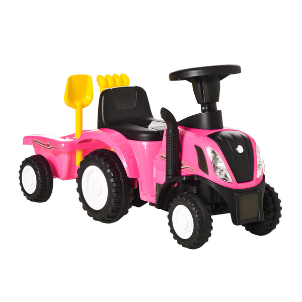 Tracteur autoporté avec remorque 91x29x44 cm pour enfants Rose online