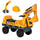 Pelle Bulldozer autoportée 90x28x58 cm pour enfants Jaune
