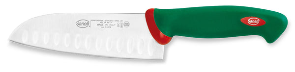 Couteau Santoku Olive 16 cm Lame Antidérapante Sanelli Premana Manche Vert/Rouge sconto