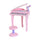 Mini piano jouet pour enfants avec microphone et tabouret rose