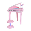 Mini Pianoforte Giocattolo per Bambini con Microfono e Sgabello Rosa -1